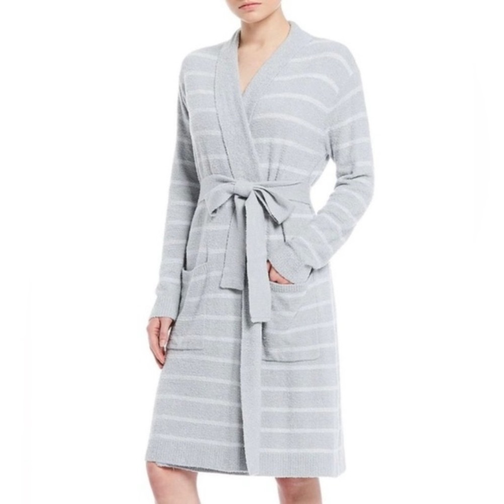 Barefoot Dreams Gray Striped Robe